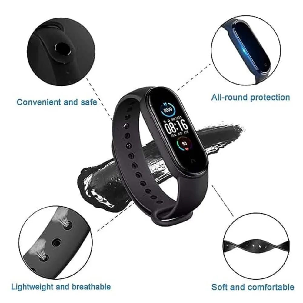 Silicone Strap for Mi Band 7/ Mi Band 6/ Mi Band 5- Black