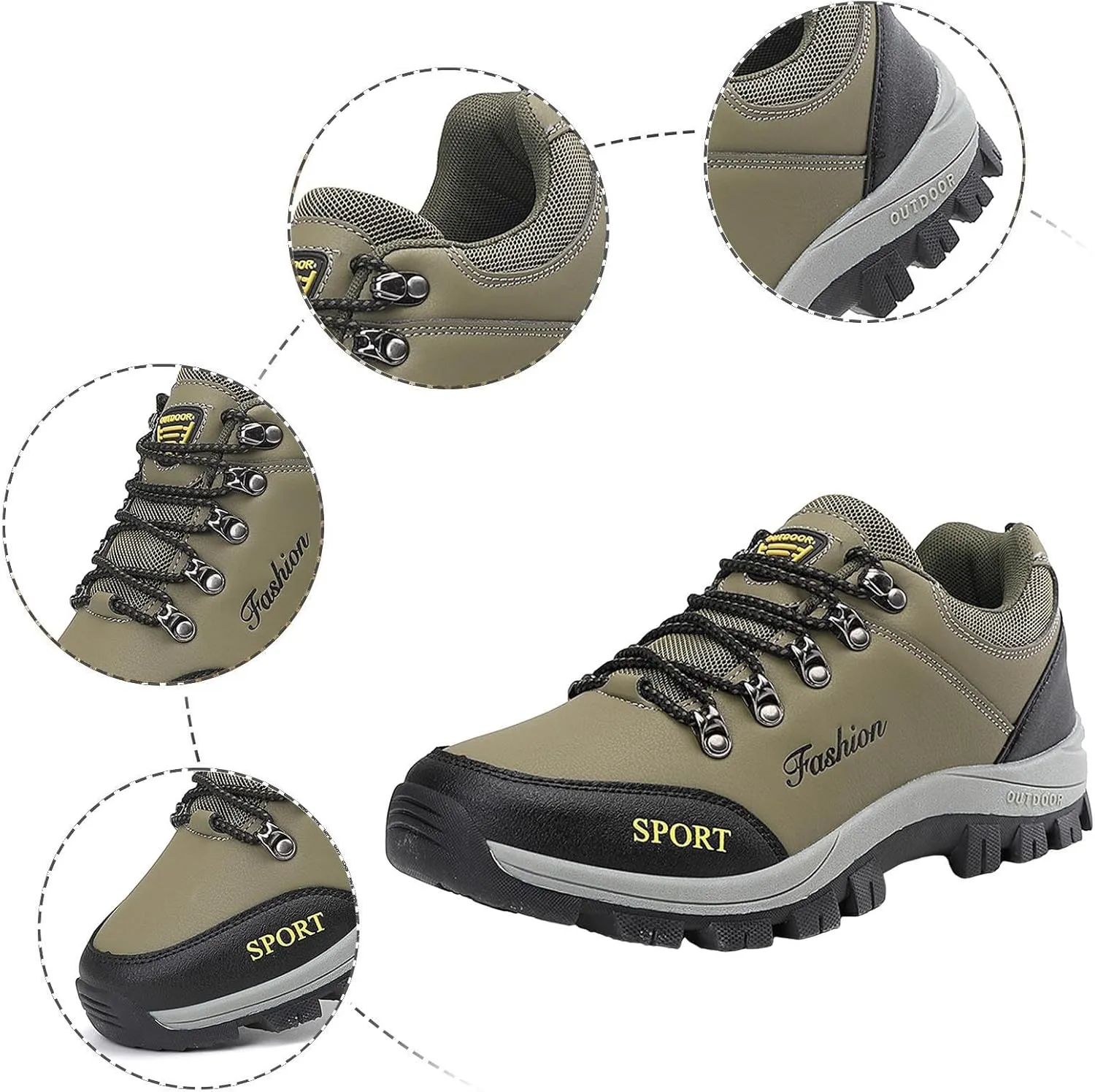 Sneakers for Boys Men Casual Shoes Fashionable New Pattern Simple and Rainproof Thick Sole Comfortable Lace Up Sports Hiking Shoes Athletic Sneaker Running Shoes