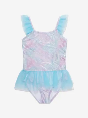Soli Swim Girls Metallic Mermaid Swimsuit (UPF50 ) in Blue