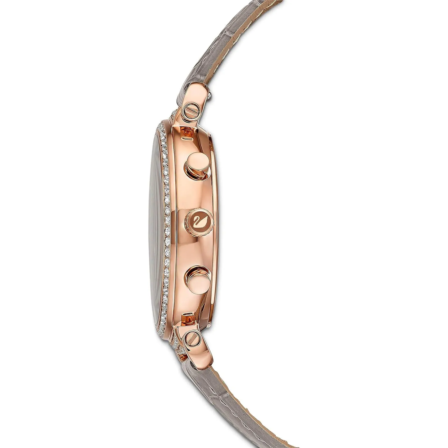Swarovski Women's Taupe Sunray Dial on Crocodile-Embossed Leather Band Chronograph Swiss Quartz Watch  - 5580348