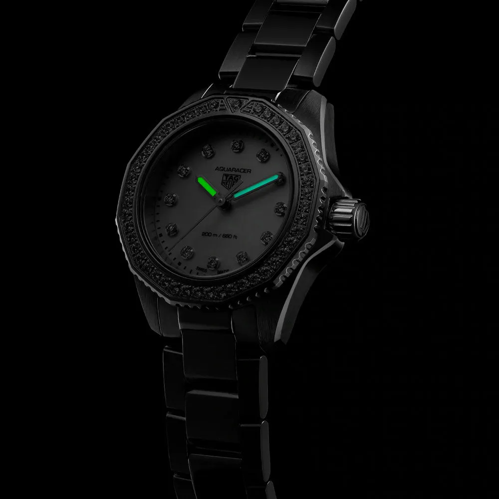 TAG Heuer Aquaracer Professional 200 30mm MOP Dial Diamond Quartz Ladies Watch WBP1417.BA0622