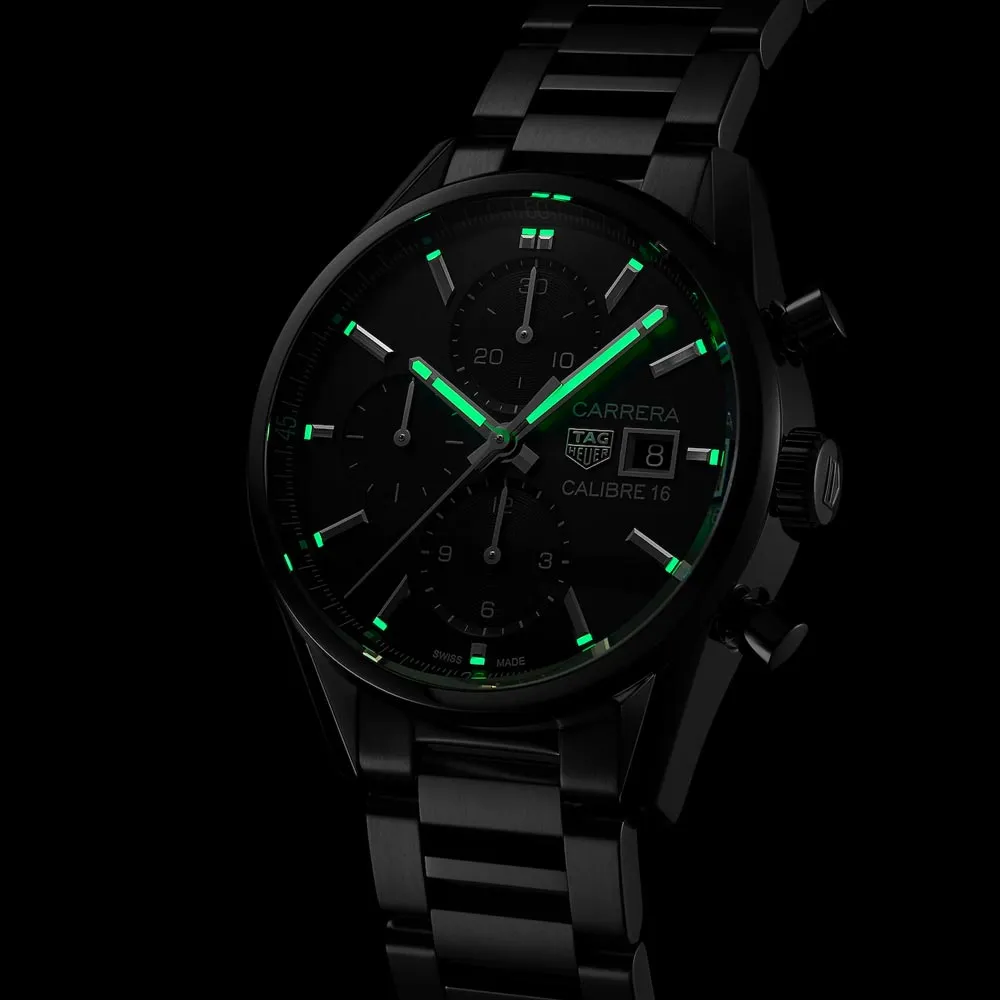 TAG Heuer Carrera 41mm Black Dial Automatic Chronograph Gents Watch CBK2110.BA0715