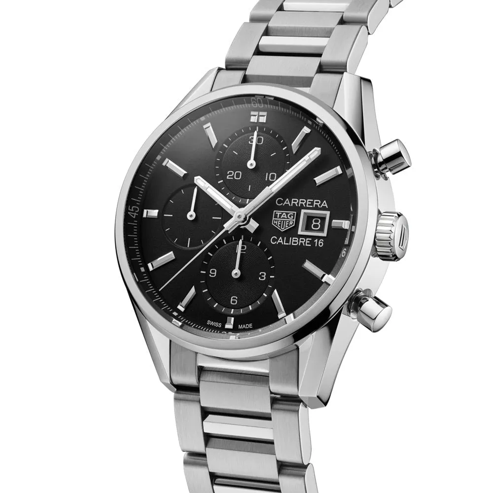 TAG Heuer Carrera 41mm Black Dial Automatic Chronograph Gents Watch CBK2110.BA0715