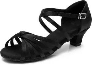 TINRYMX Girls&Women Latin Dance Shoes Silk Ballroom Salsa Tango Professional Performance Practice Dance Shoes,Model-SS-TL-ZSXGG/202