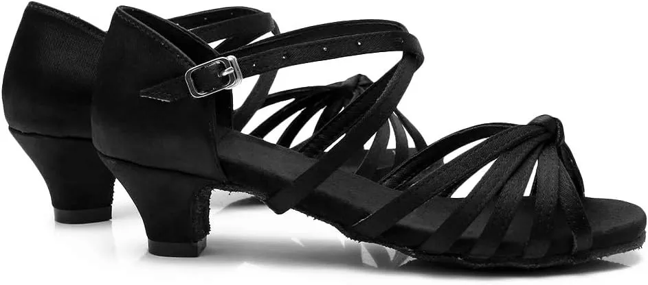 TINRYMX Girls&Women Latin Dance Shoes Silk Ballroom Salsa Tango Professional Performance Practice Dance Shoes,Model-SS-TL-ZSXGG/202