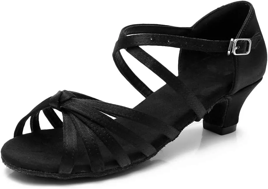 TINRYMX Girls&Women Latin Dance Shoes Silk Ballroom Salsa Tango Professional Performance Practice Dance Shoes,Model-SS-TL-ZSXGG/202