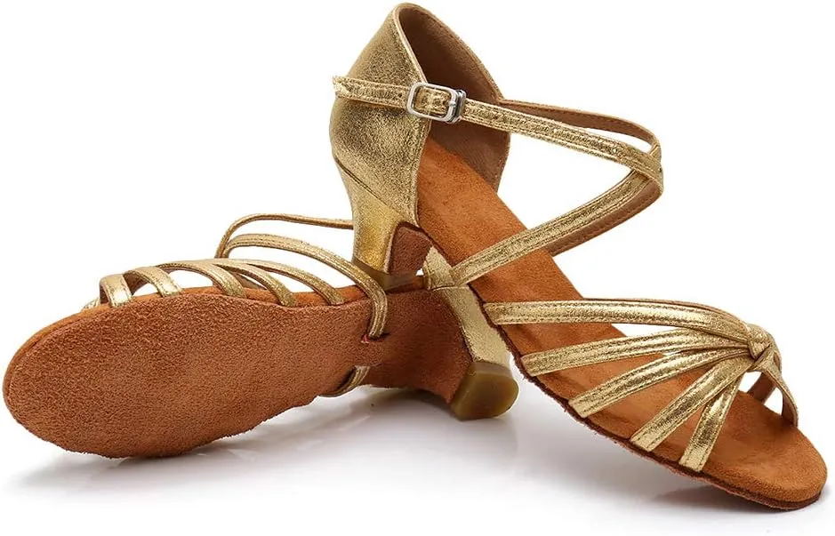 TINRYMX Girls&Women Latin Dance Shoes Silk Ballroom Salsa Tango Professional Performance Practice Dance Shoes,Model-SS-TL-ZSXGG/202