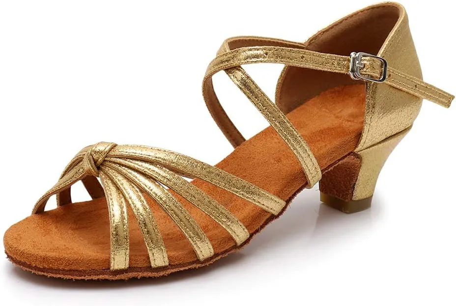 TINRYMX Girls&Women Latin Dance Shoes Silk Ballroom Salsa Tango Professional Performance Practice Dance Shoes,Model-SS-TL-ZSXGG/202
