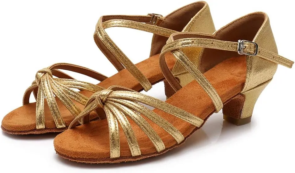 TINRYMX Girls&Women Latin Dance Shoes Silk Ballroom Salsa Tango Professional Performance Practice Dance Shoes,Model-SS-TL-ZSXGG/202