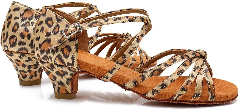 TINRYMX Girls&Women Latin Dance Shoes Silk Ballroom Salsa Tango Professional Performance Practice Dance Shoes,Model-SS-TL-ZSXGG/202