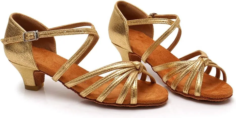 TINRYMX Girls&Women Latin Dance Shoes Silk Ballroom Salsa Tango Professional Performance Practice Dance Shoes,Model-SS-TL-ZSXGG/202