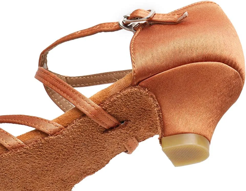 TINRYMX Girls&Women Latin Dance Shoes Silk Ballroom Salsa Tango Professional Performance Practice Dance Shoes,Model-SS-TL-ZSXGG/202
