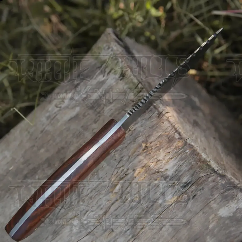 Tracker Knife - Hand Forged Damascus Steel Hunting Tracker Wood Handle