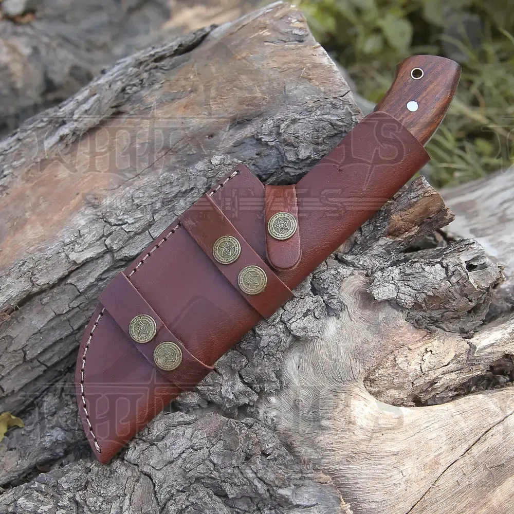 Tracker Knife - Hand Forged Damascus Steel Hunting Tracker Wood Handle
