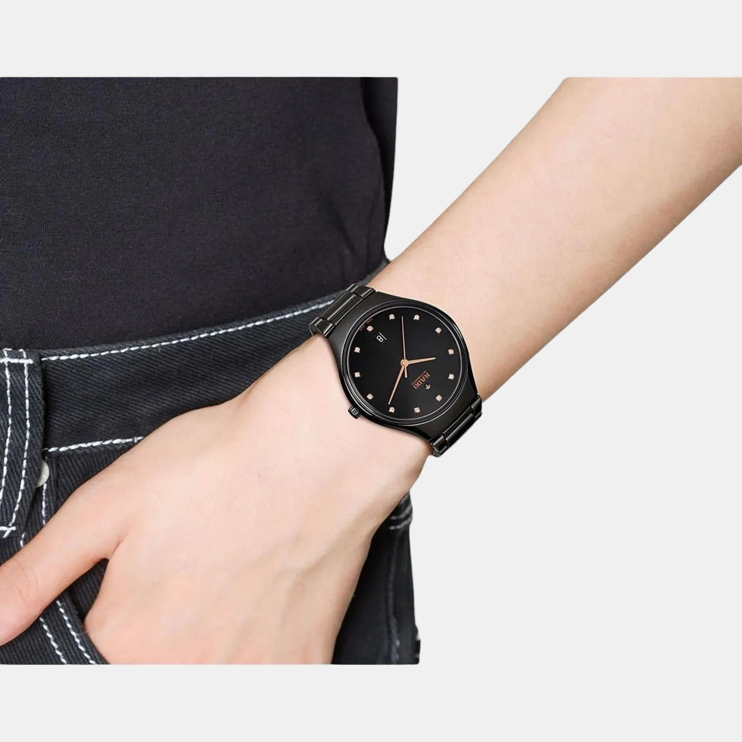 True Thinline Automatic Diamonds Unisex Analog Stainless Steel Watch R27113722