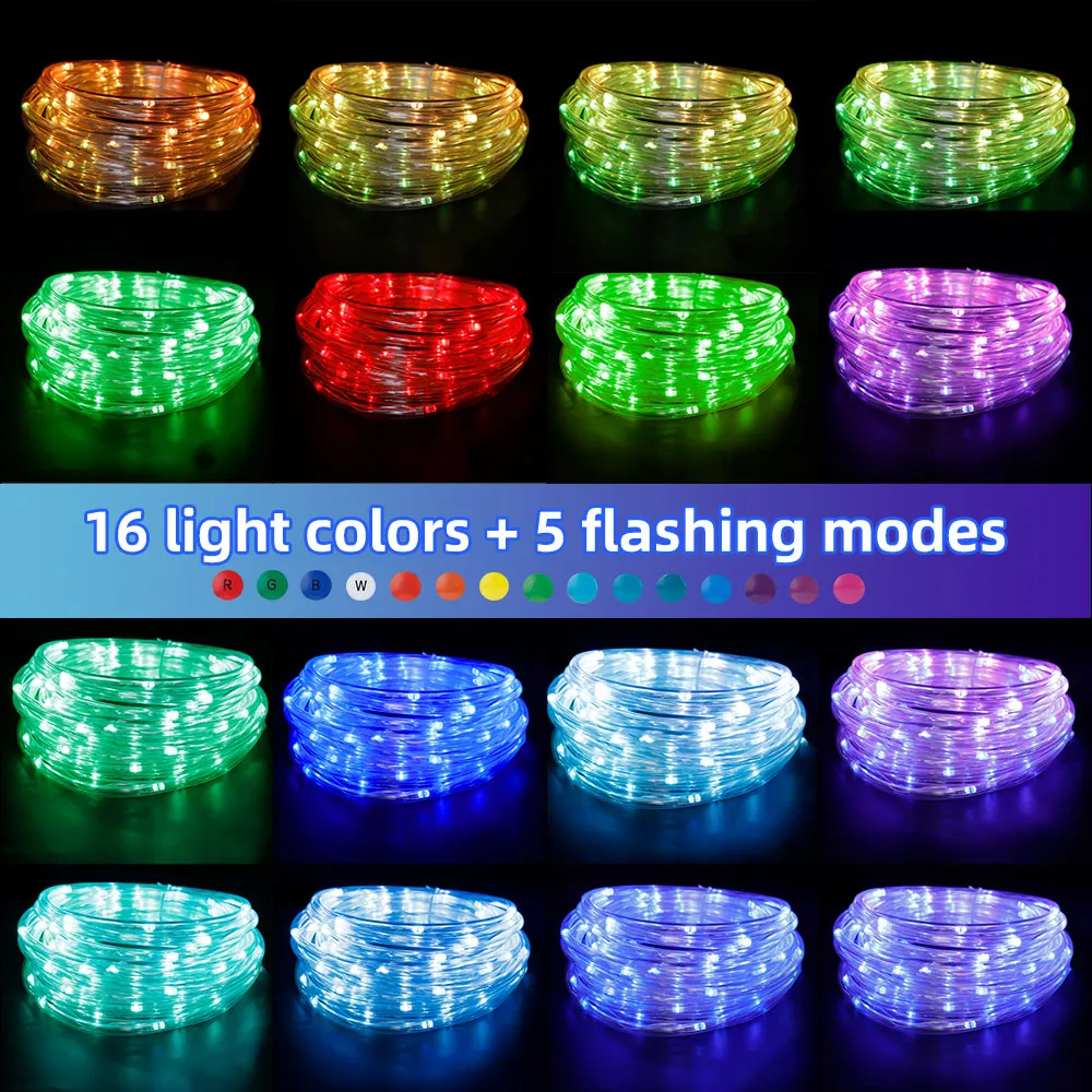 USB String Rope Lights Outdoor Color Changing 66FT 200 LED