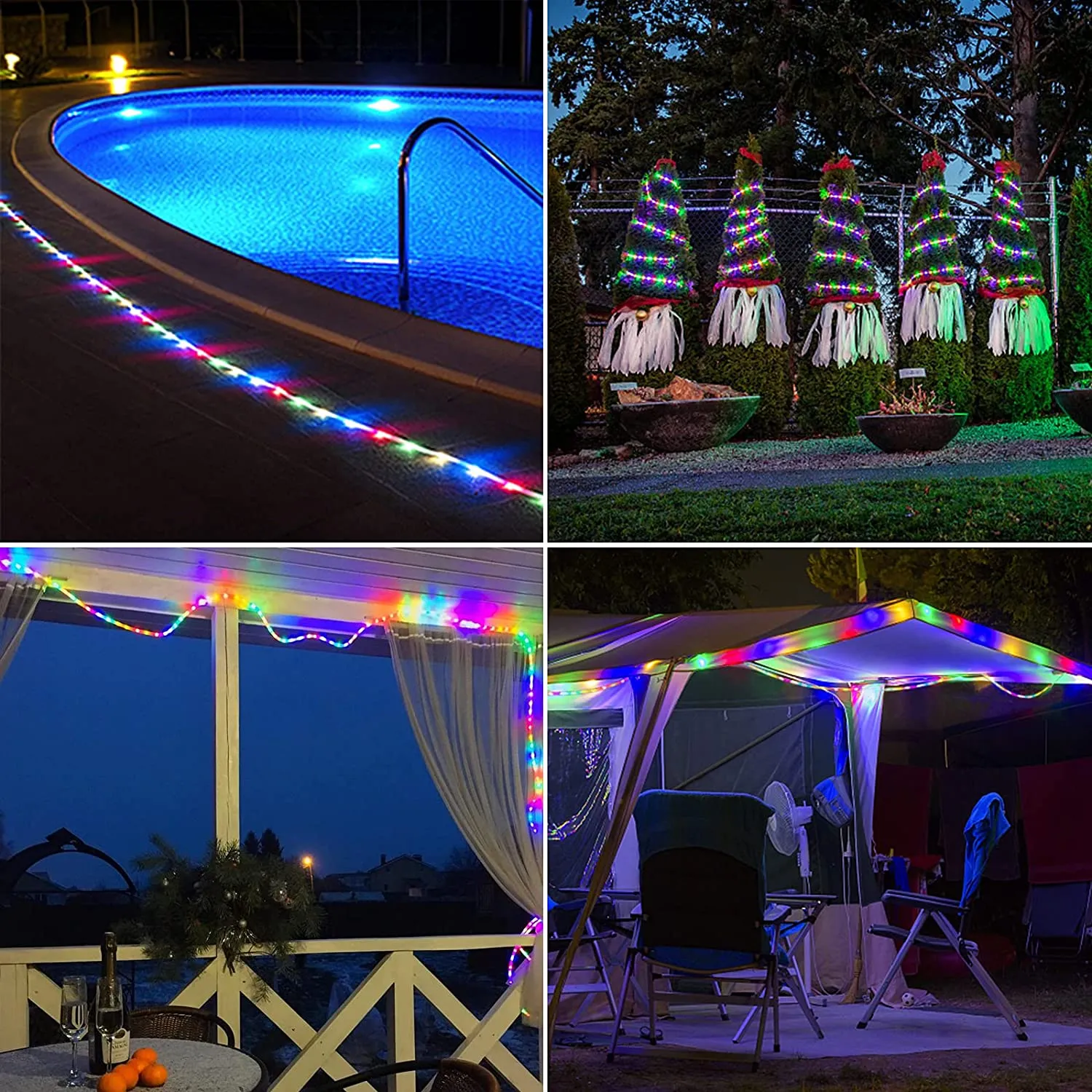 USB String Rope Lights Outdoor Color Changing 66FT 200 LED
