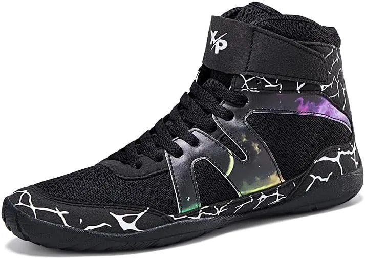 Usoway Boxing Shoes for Men and Youth, Anti-Slip Wrestling Shoes Men Youth Wrestling Shoes Training,Lightweight and Breathable Grey Wrestling Boots