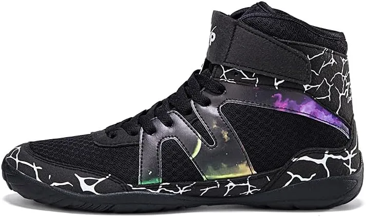 Usoway Boxing Shoes for Men and Youth, Anti-Slip Wrestling Shoes Men Youth Wrestling Shoes Training,Lightweight and Breathable Grey Wrestling Boots