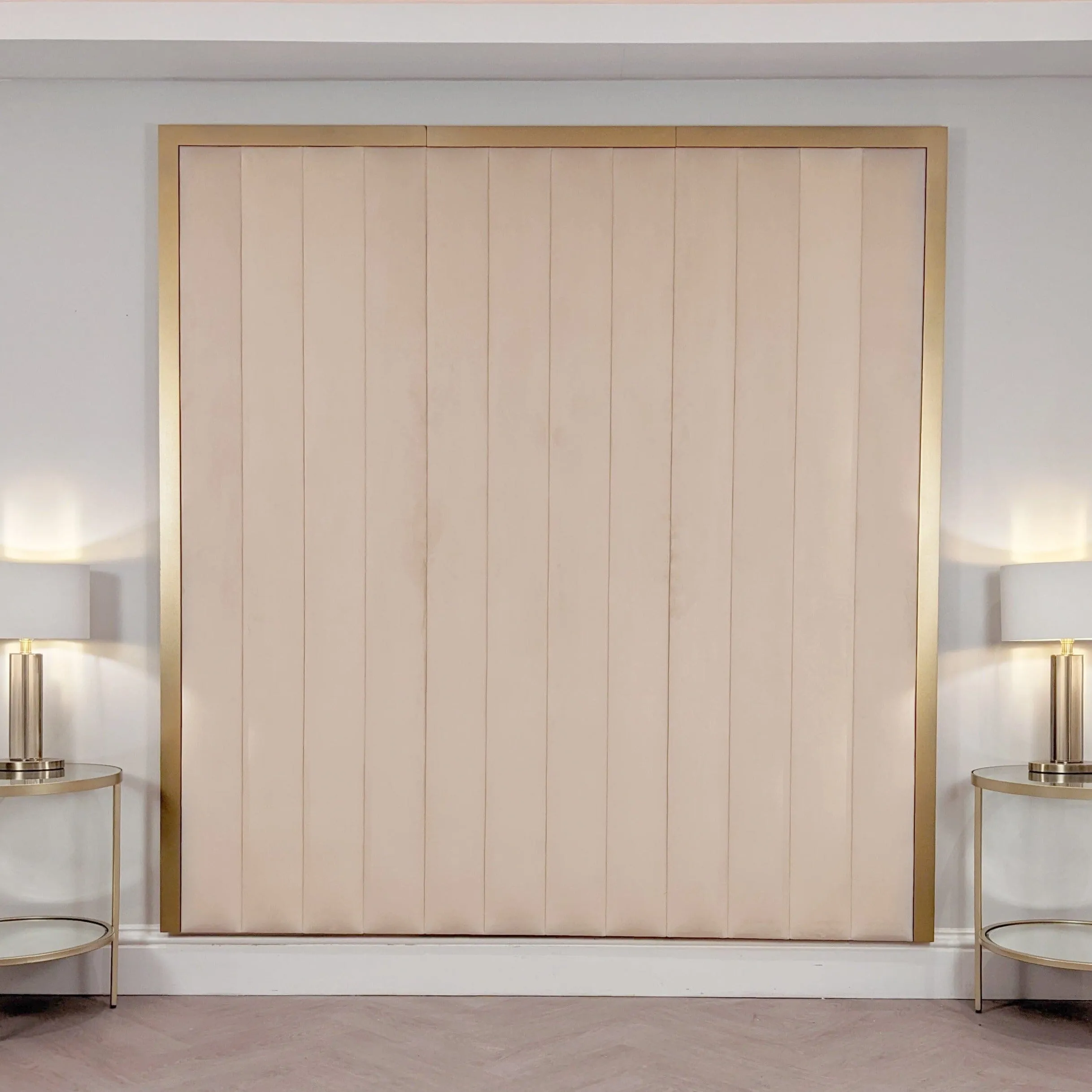 Valentina Champagne & Gold Channelled Headboard