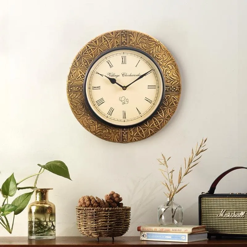 Vintage Embossed Wall Clock