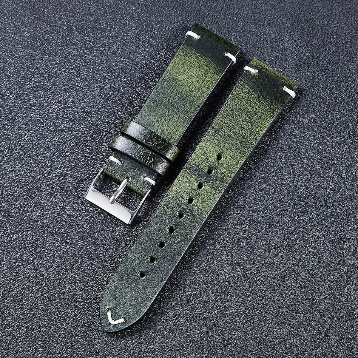 Vintage Oiled Leather Watch Straps Compatible with the Wenger 22mm Range