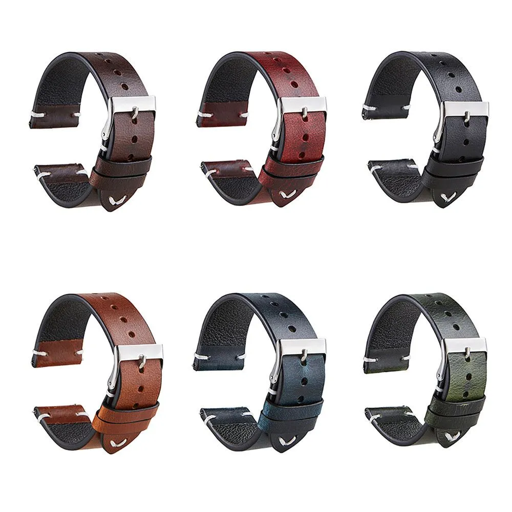 Vintage Oiled Leather Watch Straps Compatible with the Wenger 22mm Range