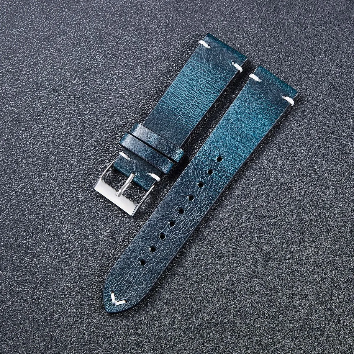 Vintage Oiled Leather Watch Straps Compatible with the Wenger 22mm Range