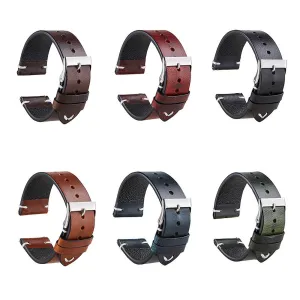 Vintage Oiled Leather Watch Straps Compatible with the Wenger 22mm Range