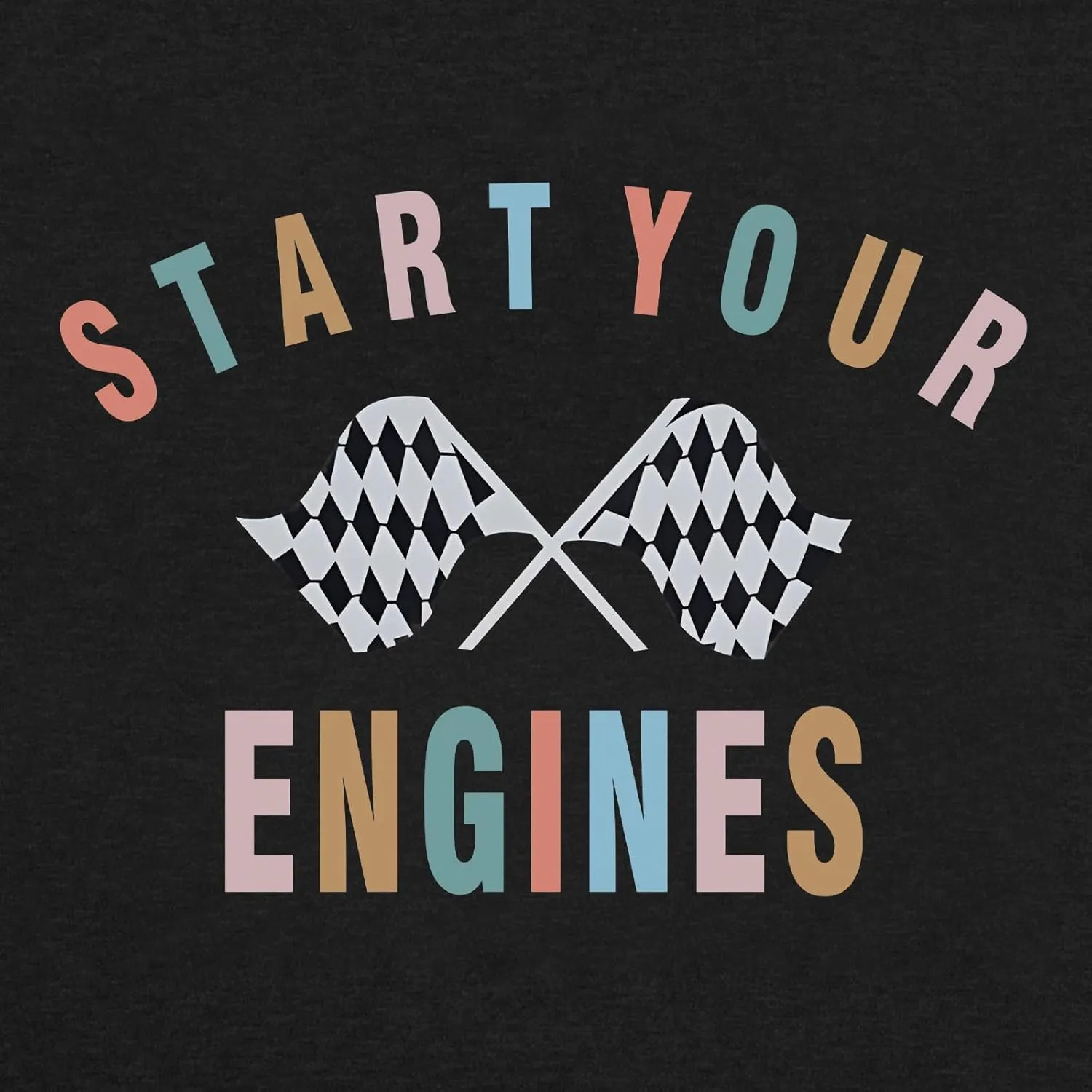 Vintage Racing Shirt Checkered Flag Graphic Tees Womens Start Your Engines Tshirt Race Day Shirts Short Sleeve Tops