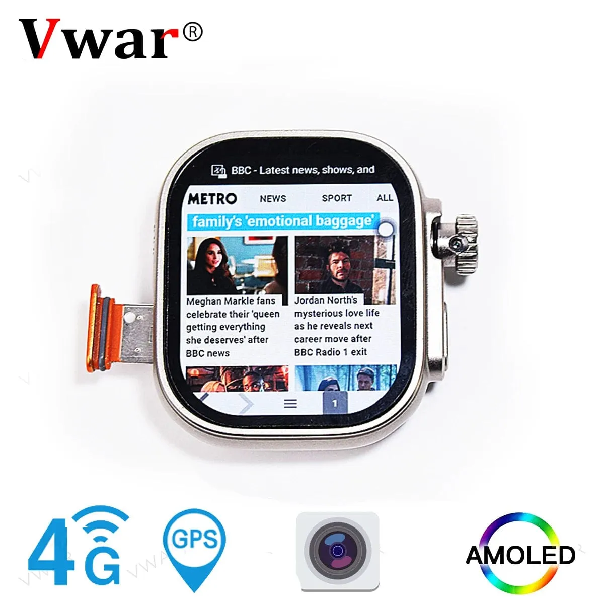 VWAR S9 Ultra 4G Android Smartwatch | 2.04" AMOLED