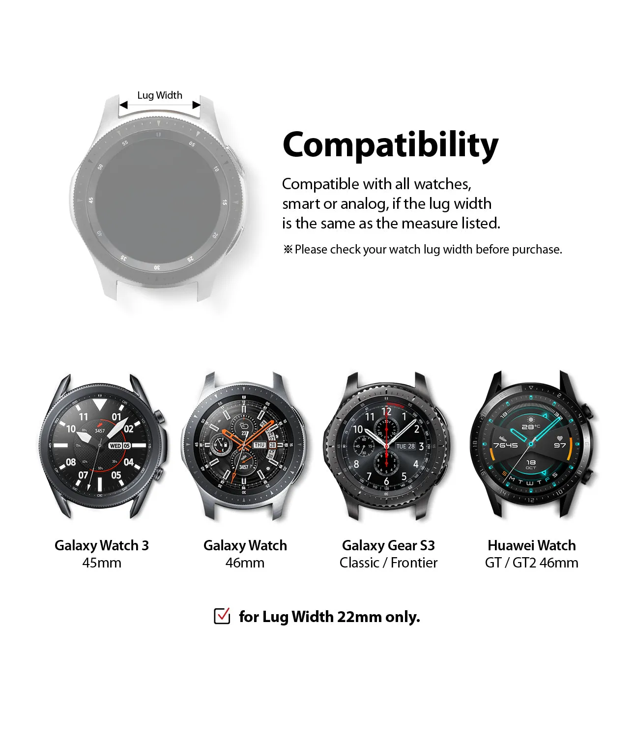 Watch Lug 22mm | Leather One Classic Band