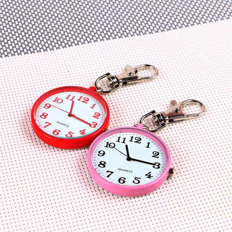 Wholesale Fashion Quartz Pocket Watch Keychain Clocks Round Dial Portable Simple Pendant For Women Men Kids Gifts Promotional Watch