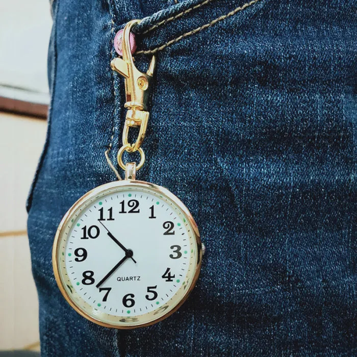 Wholesale Fashion Quartz Pocket Watch Keychain Clocks Round Dial Portable Simple Pendant For Women Men Kids Gifts Promotional Watch