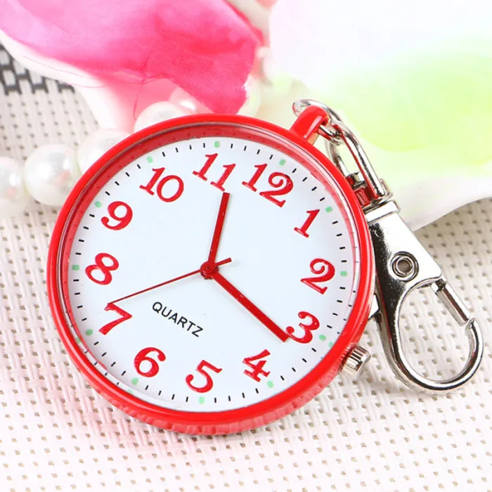 Wholesale Fashion Quartz Pocket Watch Keychain Clocks Round Dial Portable Simple Pendant For Women Men Kids Gifts Promotional Watch