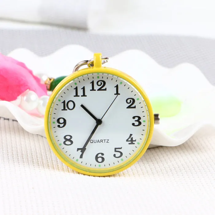 Wholesale Fashion Quartz Pocket Watch Keychain Clocks Round Dial Portable Simple Pendant For Women Men Kids Gifts Promotional Watch