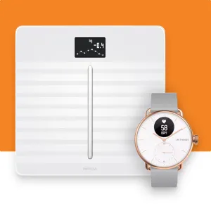 Withings Scanwatch (Rose Gold 38mm)  Withings Body Cardio (White)
