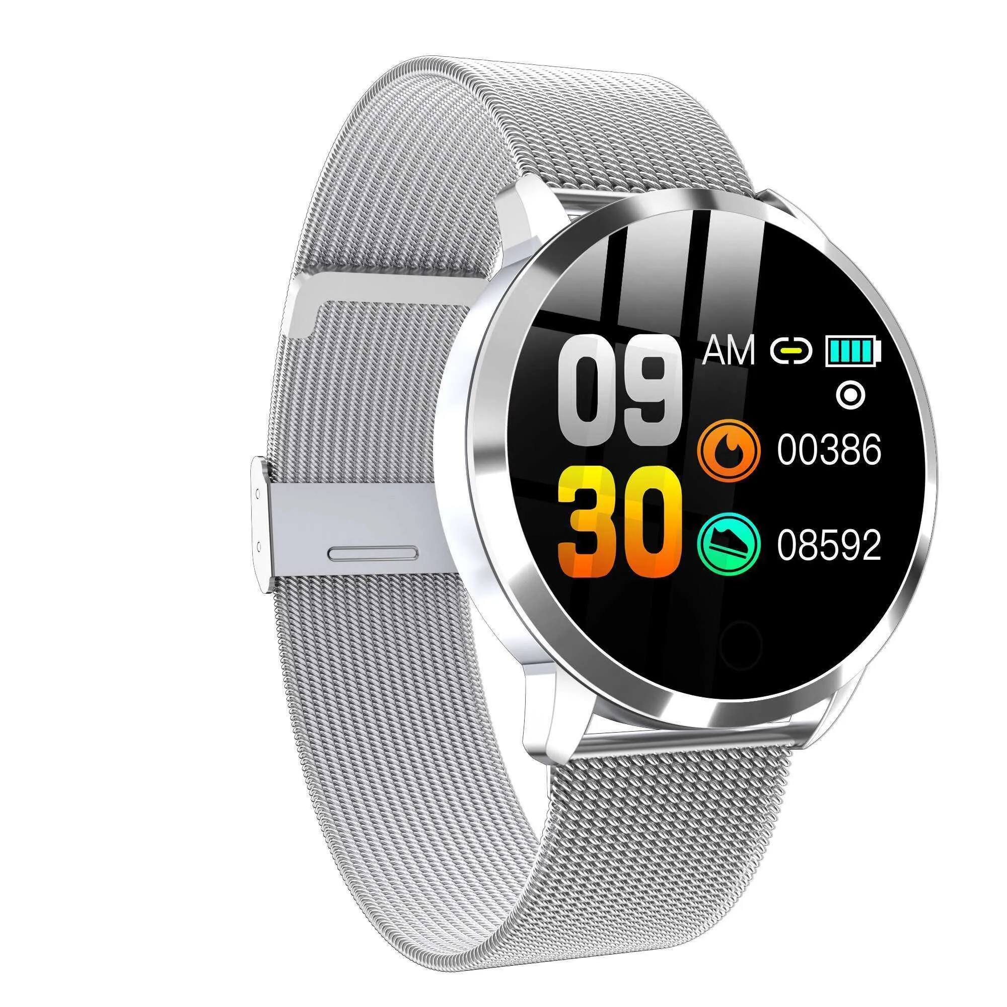 Women Fitness Tracker Heart Rate Monitor OLED Color Screen Smartwatch