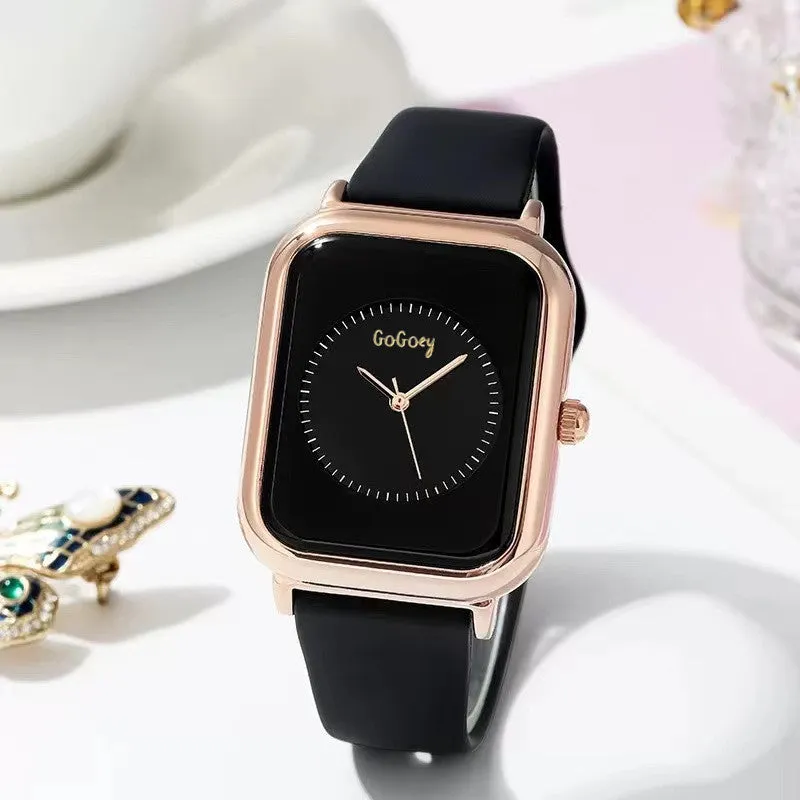 Women's Jelly Silicone Simple Niche Temperament Student Male Electronic Quartz Small Square Watch