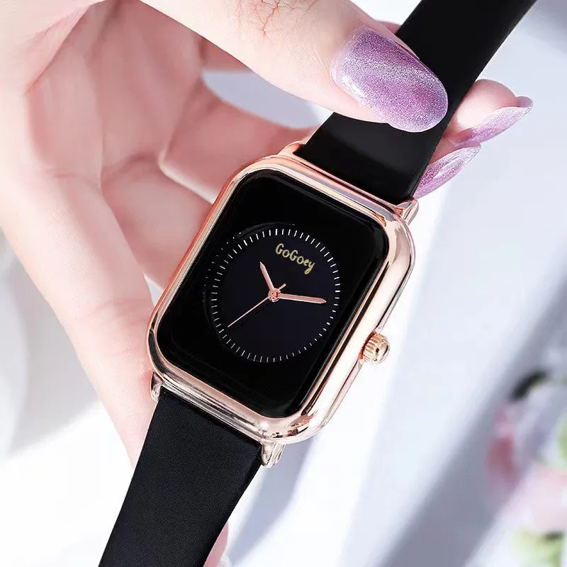 Women's Jelly Silicone Simple Niche Temperament Student Male Electronic Quartz Small Square Watch