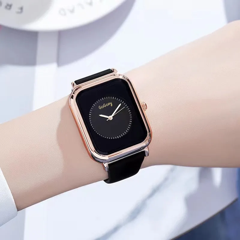 Women's Jelly Silicone Simple Niche Temperament Student Male Electronic Quartz Small Square Watch