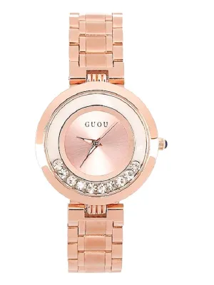 Women's Watch pink ultra-thin dial stainless steel strap simple watch