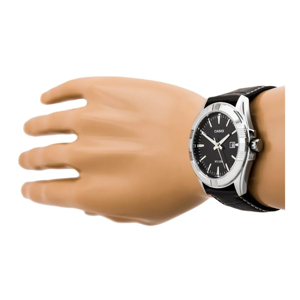 WW0484 Casio Enticer Date Leather Belt Watch MTP-1308L-1AVDF