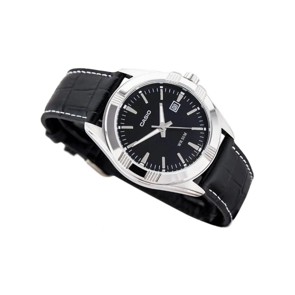 WW0484 Casio Enticer Date Leather Belt Watch MTP-1308L-1AVDF