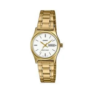 WW1349 Casio Standard Day Date Golden Ladies Chain Watch LTP-V006G-7BUDF