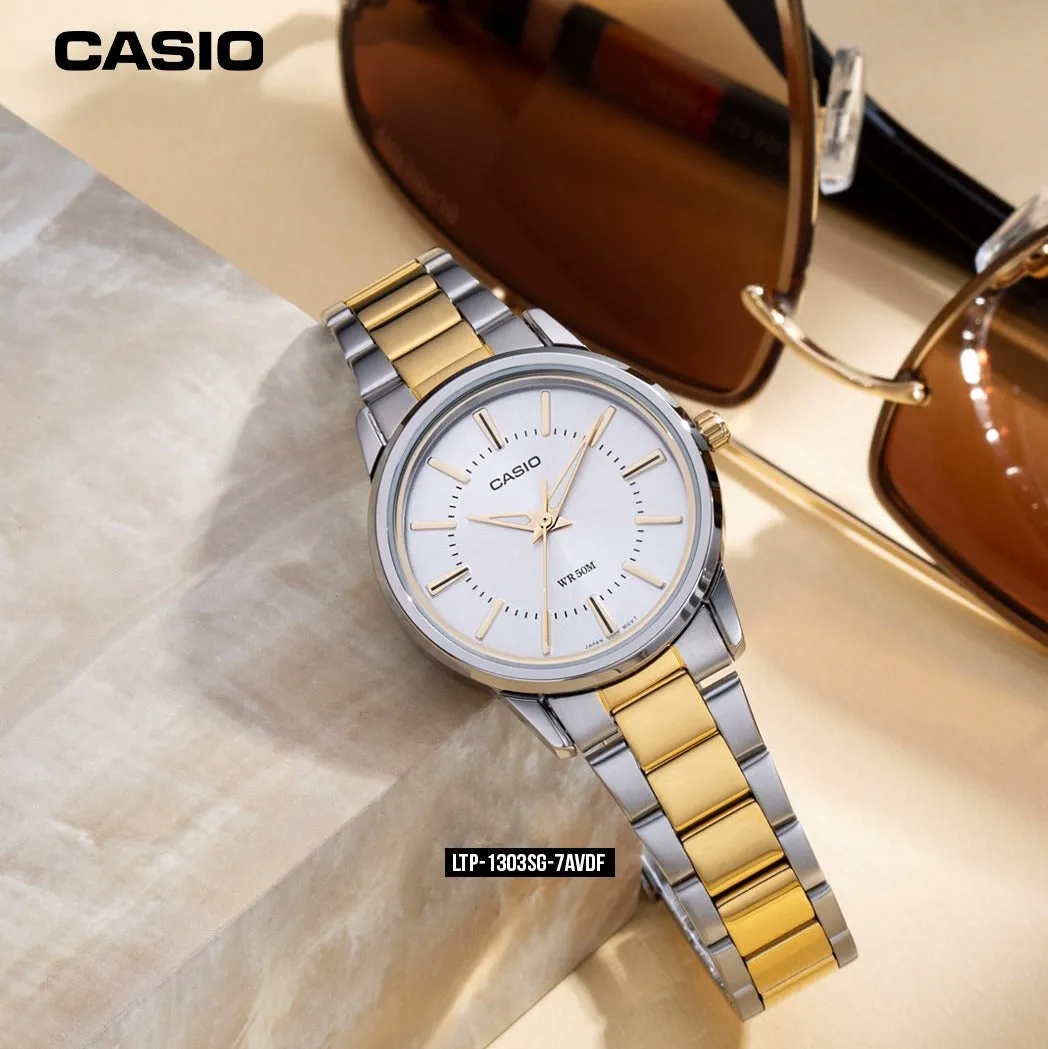 WW1356 Casio Enticer Two Tone Ladies Chain Watch LTP-1303SG-7AVDF