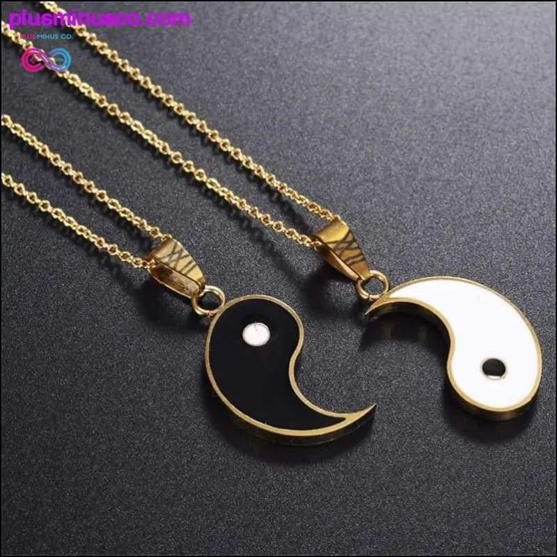 Yin Yang Pendant Necklace for Couples or BFF 2 Piece