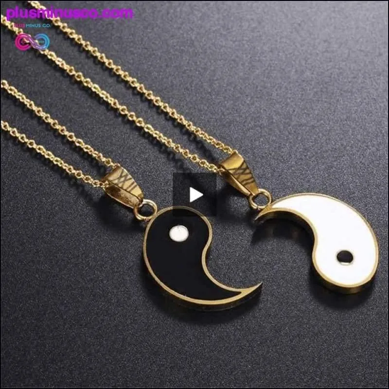 Yin Yang Pendant Necklace for Couples or BFF 2 Piece