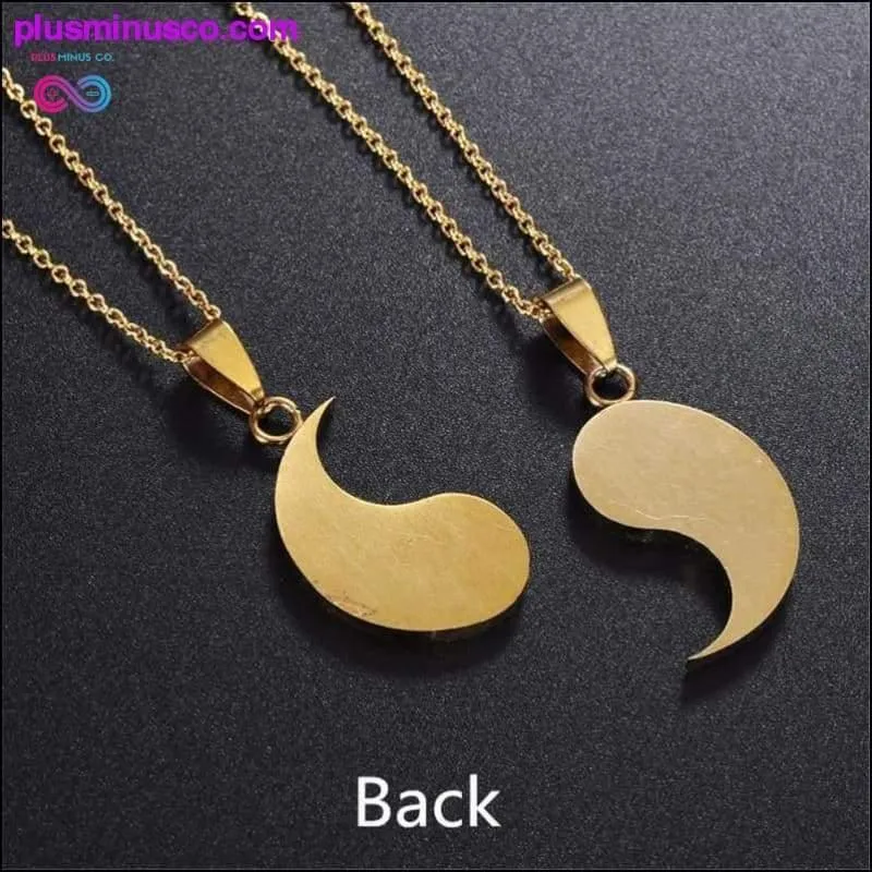 Yin Yang Pendant Necklace for Couples or BFF 2 Piece